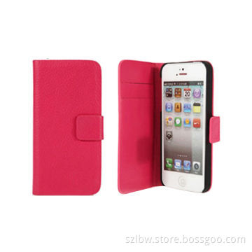 Leather case for iPhone 5, made of PU exterior and PC side